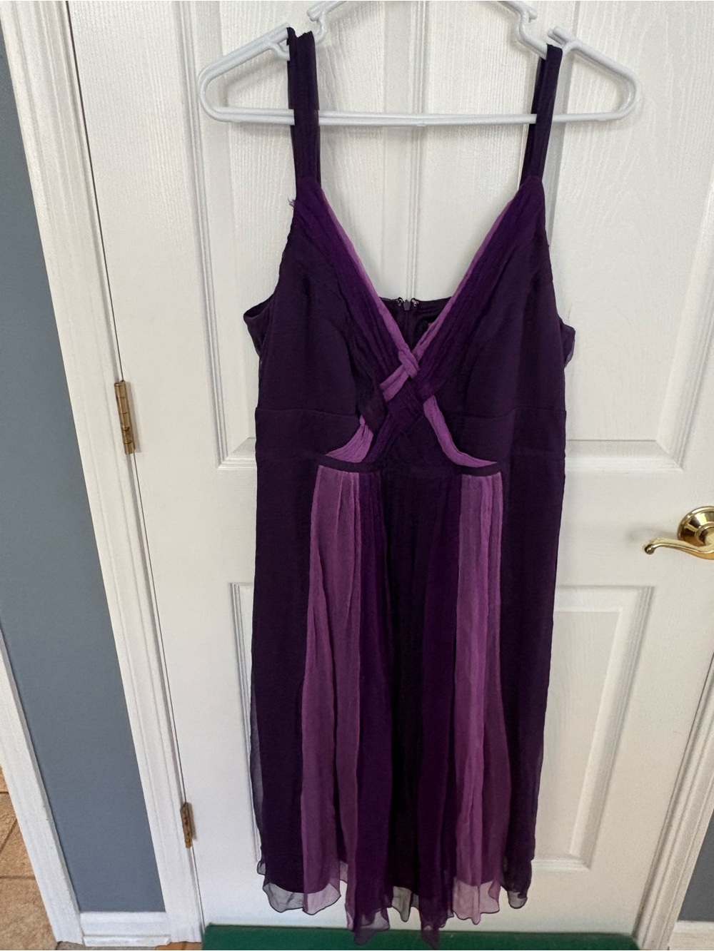Purple Silk Plus Size Midi Dress